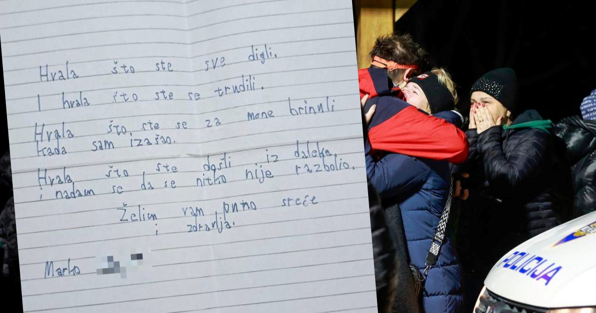 HGSS objavio dirljivo pismo dječaka (11) za kojim su tragali na Štefanje