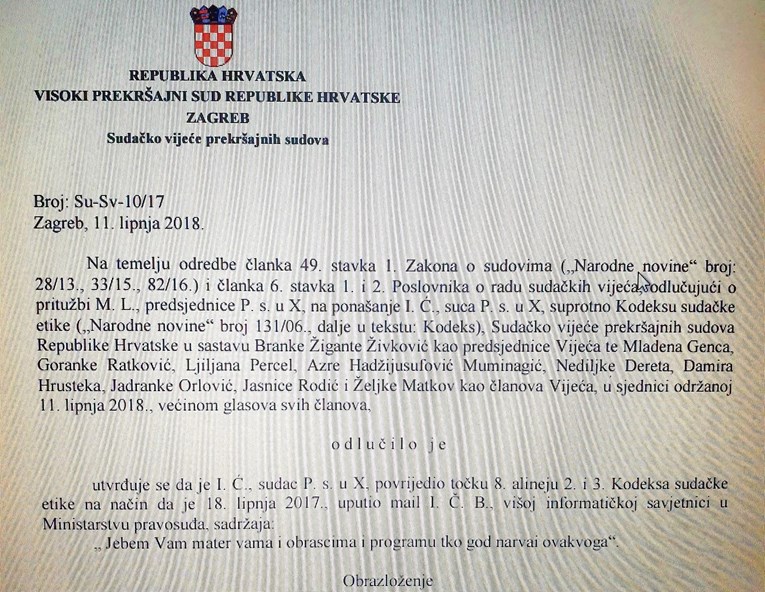 Ovo je mail koji je poslao hrvatski sudac: Je*em Vam mater, vama i vašem programu