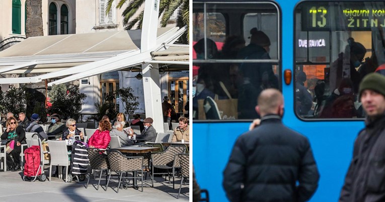FOTO Od danas stroge mjere: U Splitu piju kave na Rivi, u Zagrebu gužve u tramvajima