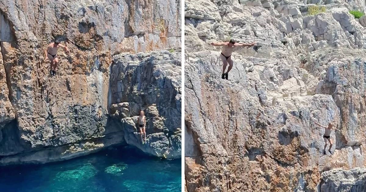 Ivica Kostelić sa sinom (10) skakao sa stijena Odisejeve špilje na Mljetu