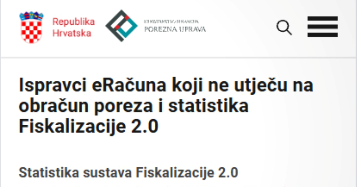 Porezna objavila uputu u vezi ispravljanja eRačuna