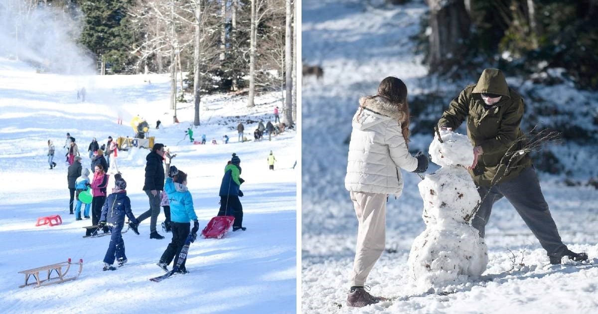 FOTO Zimske radosti na Sljemenu: Zagrepčani su danas uživali u  sanjkanju i grudanju