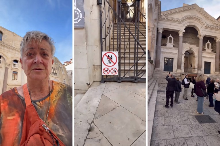 Znak pred katedralom u Splitu zbunio turistkinju. Hrvati: "To je poštovanje"