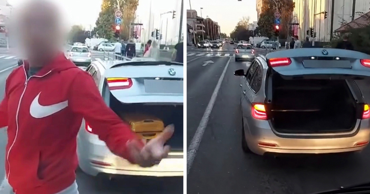 VIDEO Taksist BMW-om blokirao ZET. Udario po staklu i pokazivao srednji prst vozaču