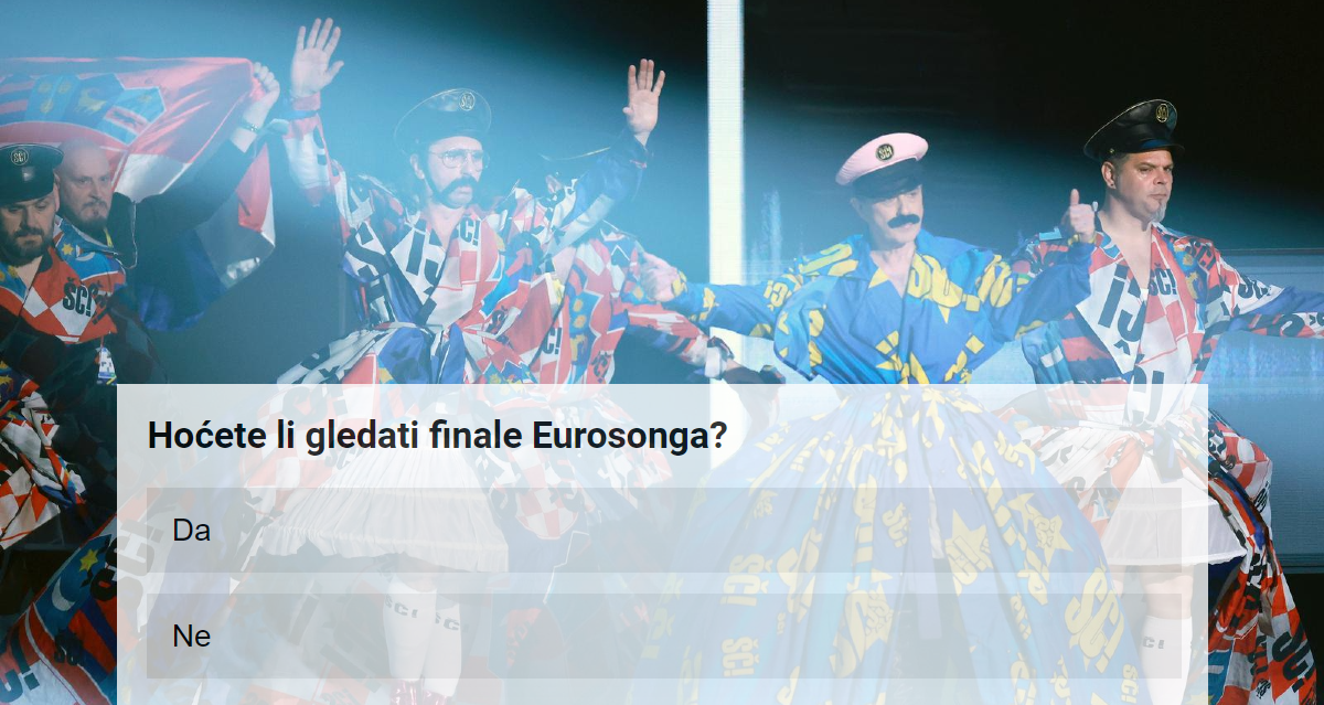 ANKETA Hoćete li večeras gledati finale Eurosonga?