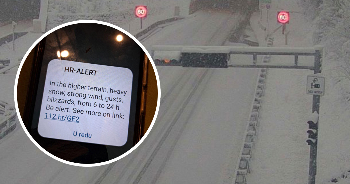 Stigla nagla promjena vremena. Pao snijeg, kamioni ne mogu prema moru