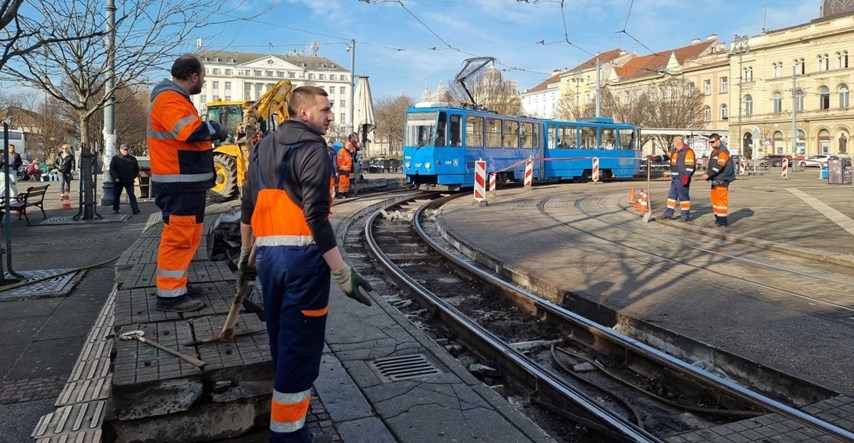 VIDEO Obnavlja se pruga kod Glavnog kolodvora, ZET-ovi tramvaji i dalje voze