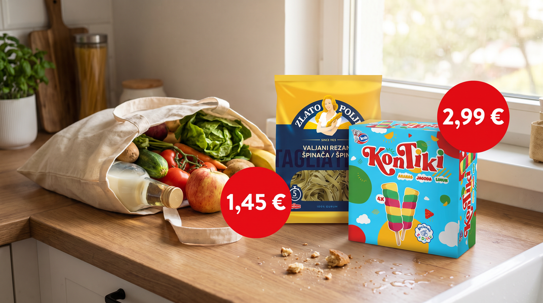 Uštedite: Rezanci sa špinatom za samo 1,45 €, a kutija Kontiki sladoleda za 2,99 €