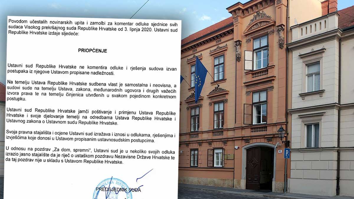Ustavni sud: Pozdrav "Za dom spremni" nije u skladu s Ustavom