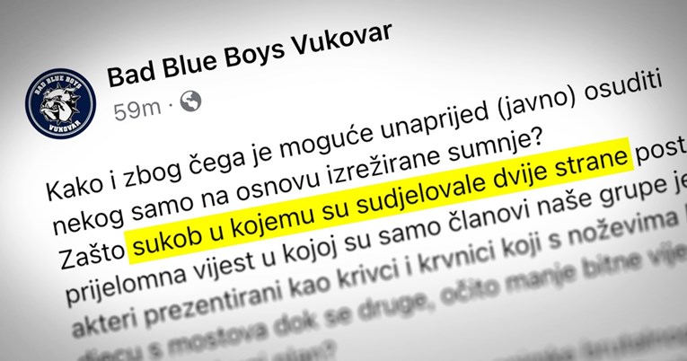 Bad Blue Boysi Vukovar: Zašto su u sukobu dviju strana samo naši članovi krivci?