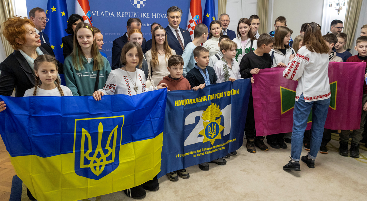 Plenković u Banskim dvorima primio ukrajinsku djecu