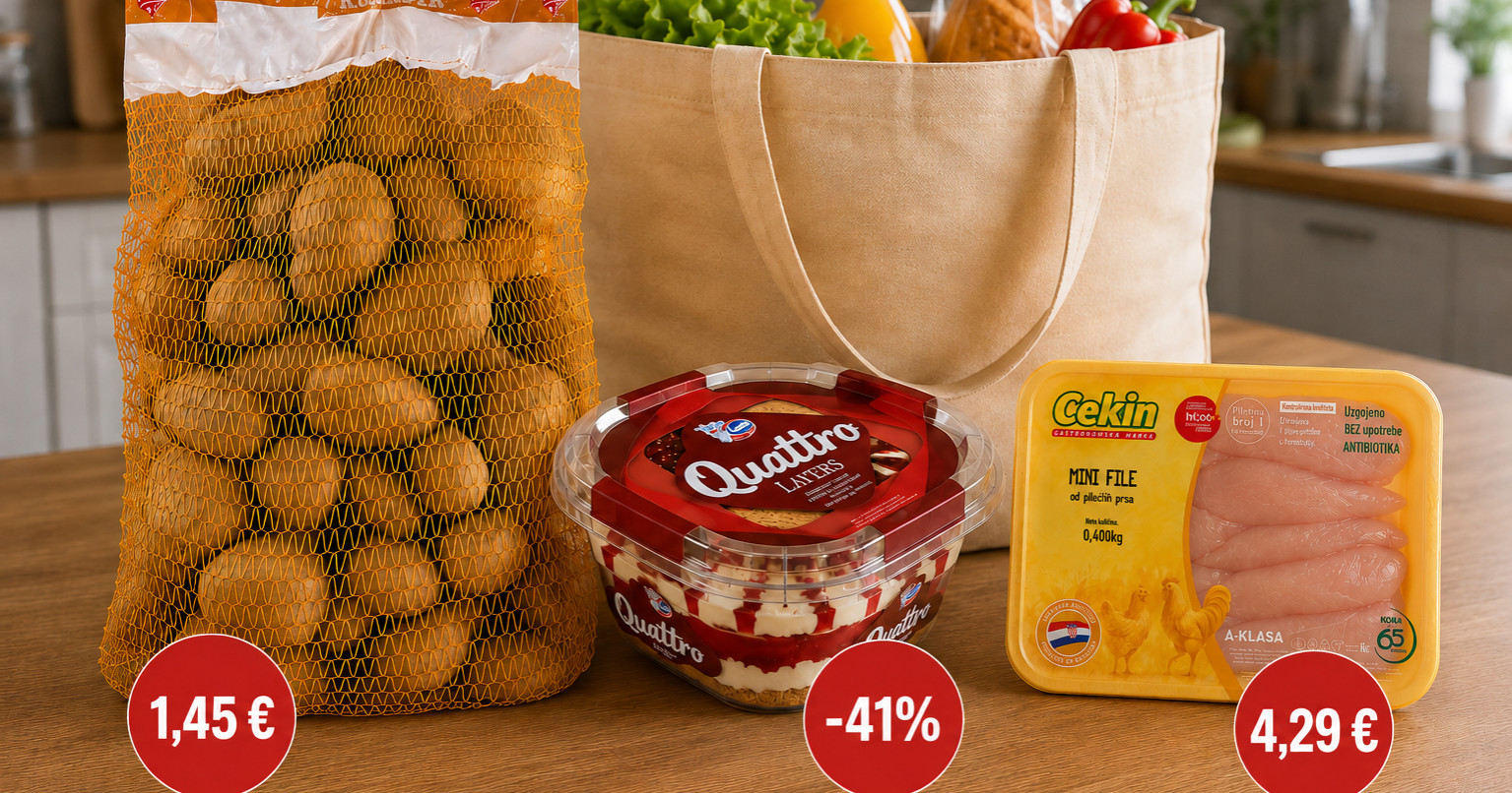 Najbolje cijene danas: 5 kg krumpira za 1,45 eura, sladoled Quattro na -41%