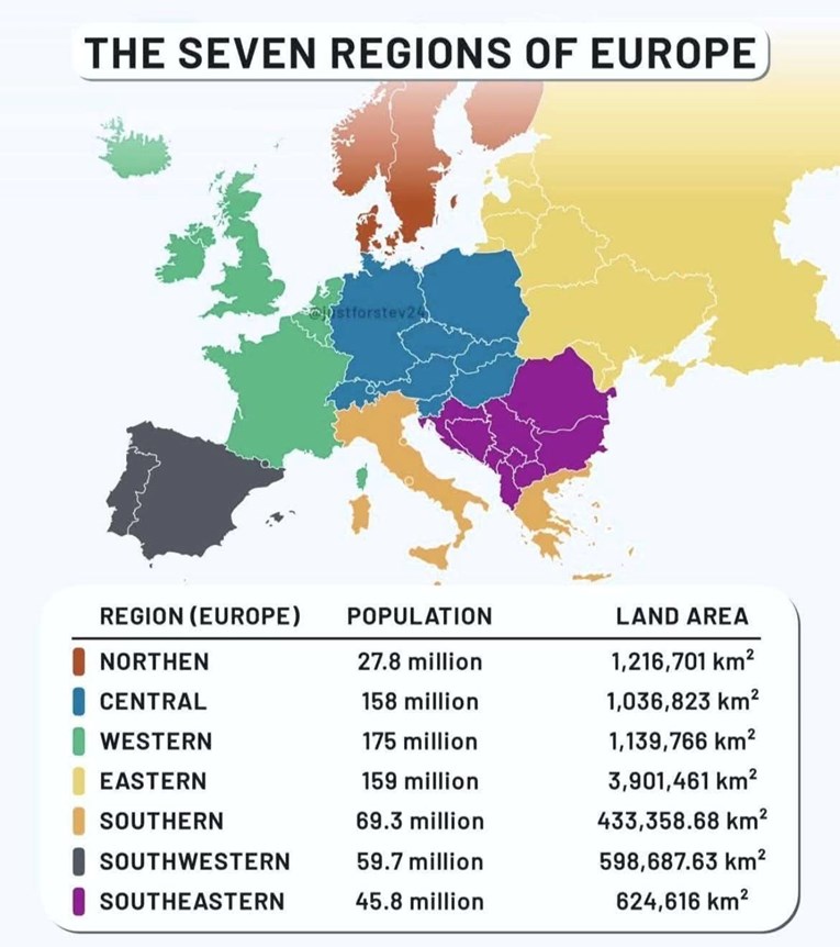Na Fejsu osvanula karta s regijama Europe. Hrvati nisu sretni