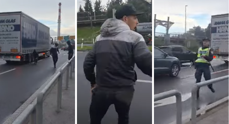 VIDEO Migranti u Karlovcu izašli ispod kamiona. Policajac trčao za njima, pohvatao ih