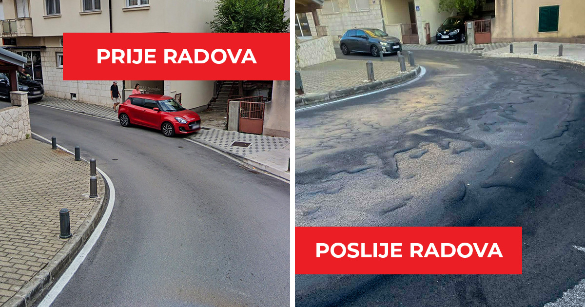 Ovo je ulica u Šibeniku prije i poslije radova