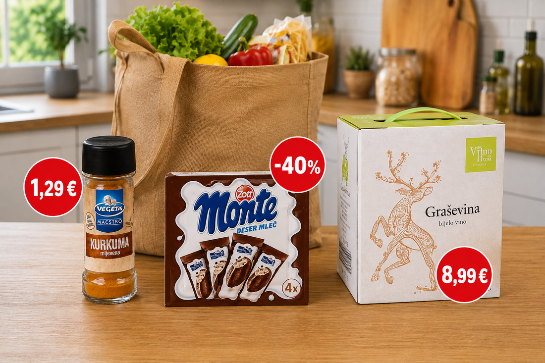 Najbolje cijene danas: Vegeta Maestro kurkuma 1,29 €, Monte sladoled na 40 % popusta