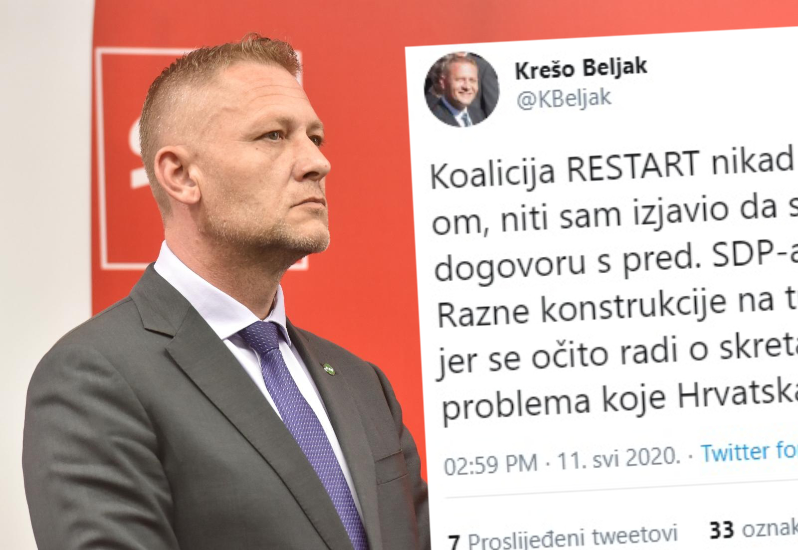 Javio se Beljak, komentirao je priču o suradnji Mosta i SDP-a