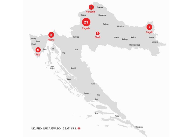 Pogledajte kartu Hrvatske, Dalmacija bez koronavirusa
