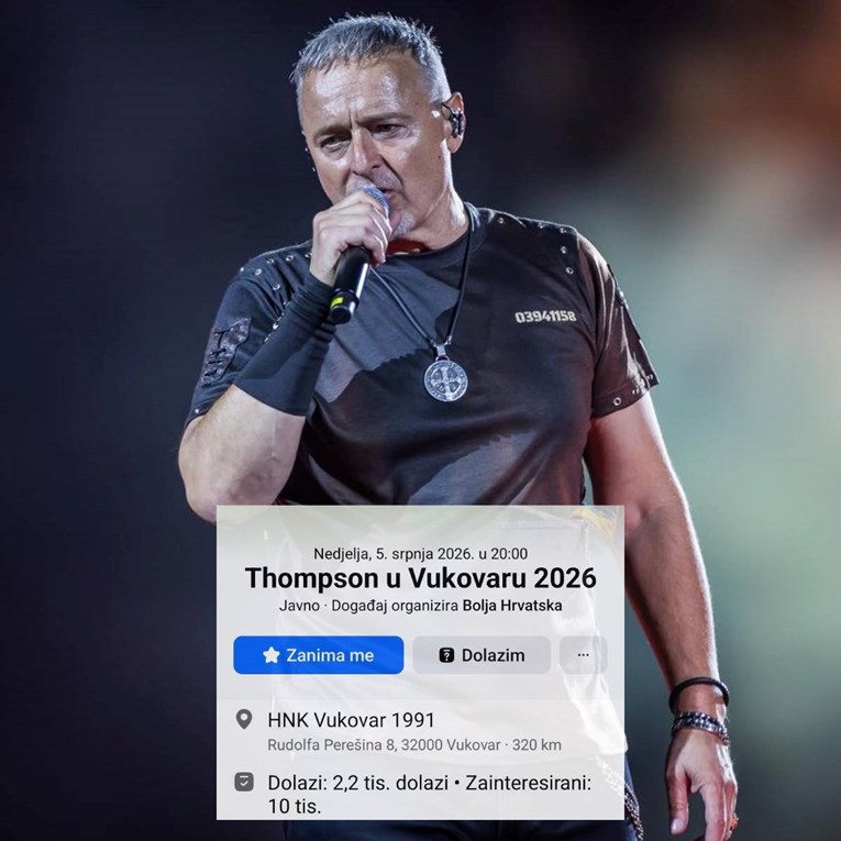 Netko je napravio event "Thompson u Vukovaru 2026.", 10 tisuća zainteresiranih
