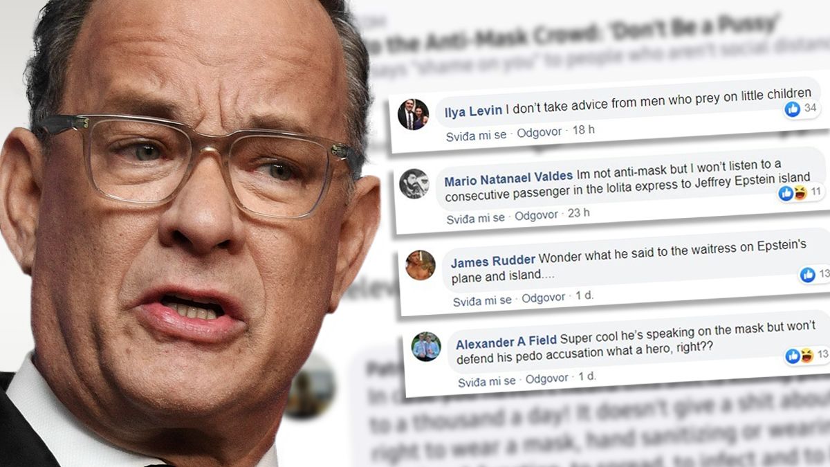 Tom Hanks poručuje ljudima da nose maske. Manijaci ga napadaju da je pedofil
