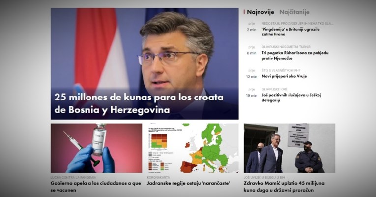 Na HRT-ovom portalu osvanule vijesti na - španjolskom