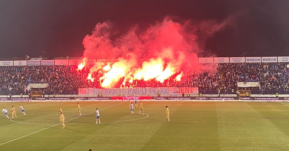 Kohorta obilježila rođendan Osijeka bakljadom i porukom: Ko vjeran pas u tvojoj sjeni