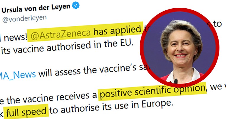 AstraZeneca zatražila odobrenje cjepiva u EU, od nje smo naručili 2.7 milijuna doza