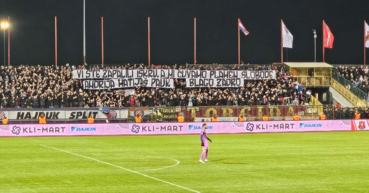 Torcida protiv Gorice podigla transparent Blagi Zadri i Andriji Matijašu Pauku
