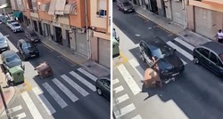 VIDEO Spektakularna snimka: BMW-om pomeo kontejner i pola ulice