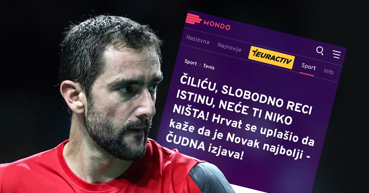 Srbi prozvali Čilića zbog Đokovića: Uplašio se! Reci istinu, Marine, neće te nitko