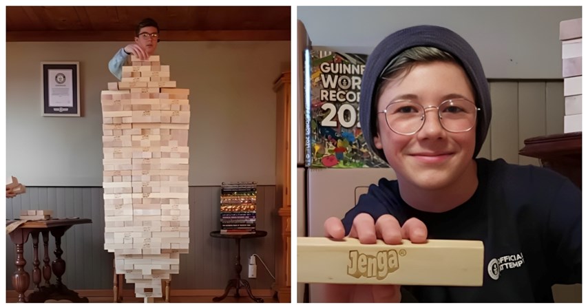 Dečko s autizmom (15) oborio Guinnessov rekord u slaganju Jenga blokova