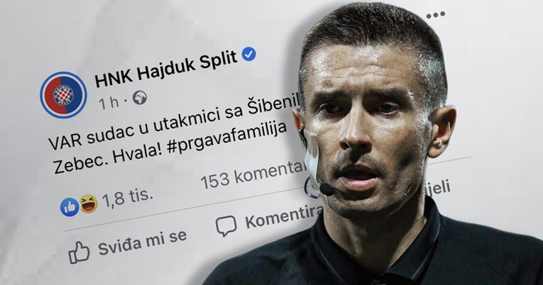 Hajduk: VAR sudac u utakmici sa Šibenikom je Mario Zebec. Hvala!