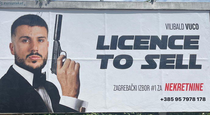 Vucin sin osvanuo kao James Bond na plakatu u Zagrebu: "Imam dozvolu za prodaju"