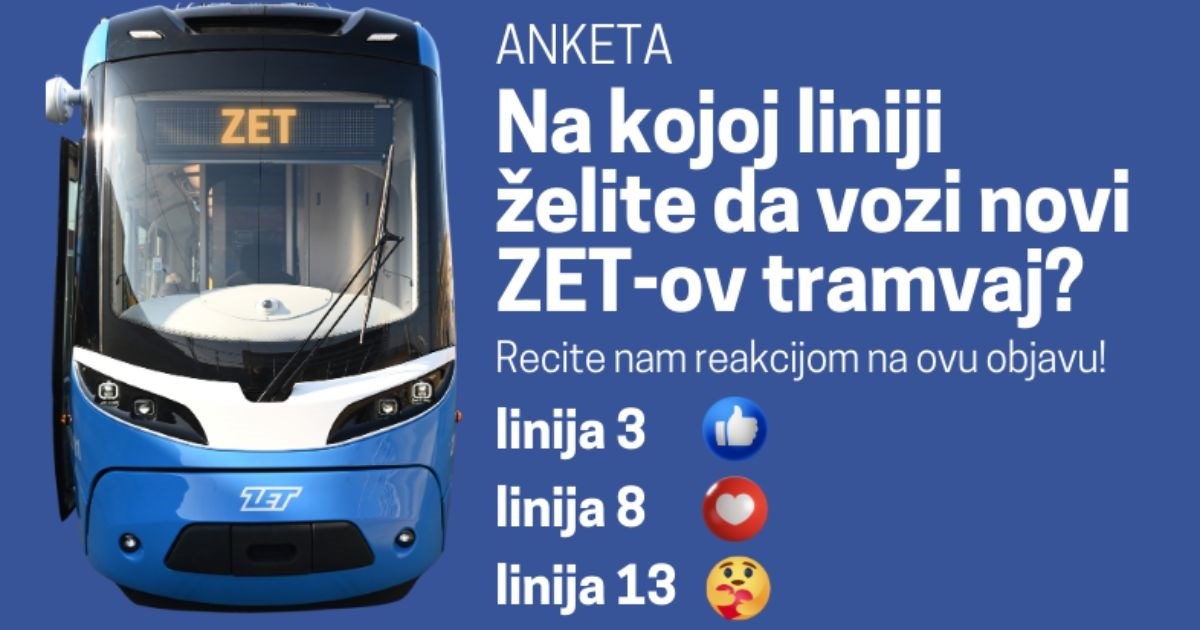 Zagreb poziva ljude da izaberu na kojoj liniji će voziti novi tramvaj