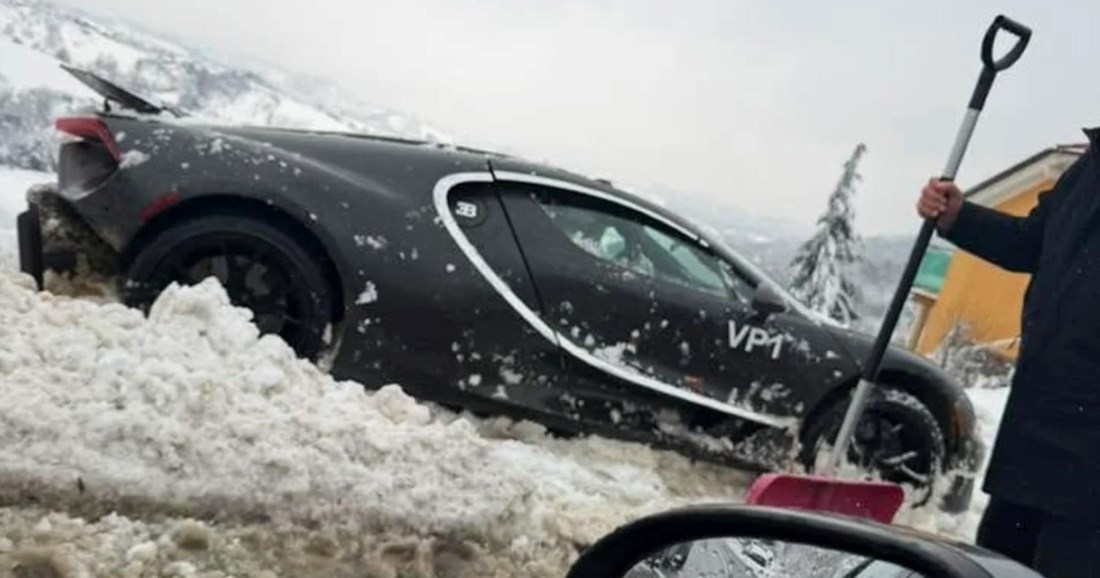 Bugatti vrijedi milijune, evo kako ga je zaustavio snijeg u predgrađu Zagreba