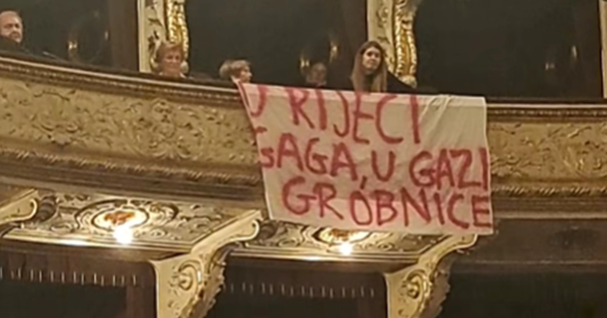 Upali na predstavu u Rijeci, razvili transparent, bacali letke... Oglasio se HNK