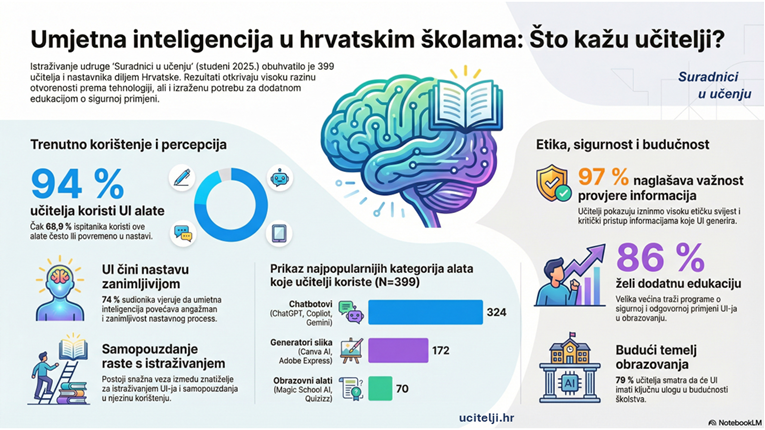 Udruga: 94% učitelja i 60% učenika koristi AI