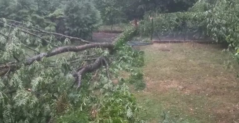 Jučer jako nevrijeme u Ogulinu. Padalo drveće, poplavljene kuće, nestalo struje