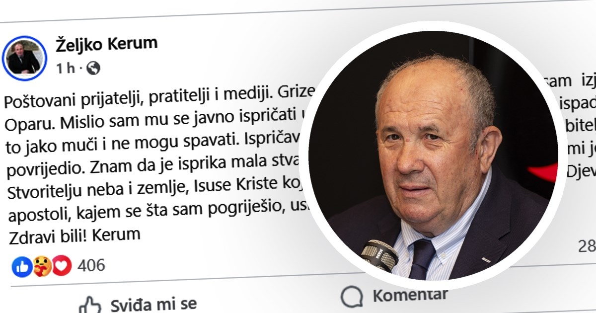 Kerum: Ispričavam se Opari. Svi sveci oprostite mi, kajem se šta sam pogriješio