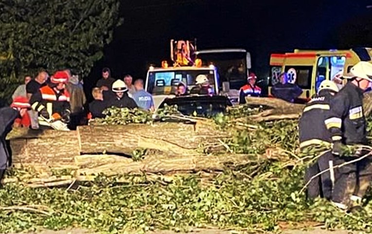VIDEO Oluja u Zagrebu i okolici: Jak vjetar lomio stabla, jedno palo na auto u vožnji