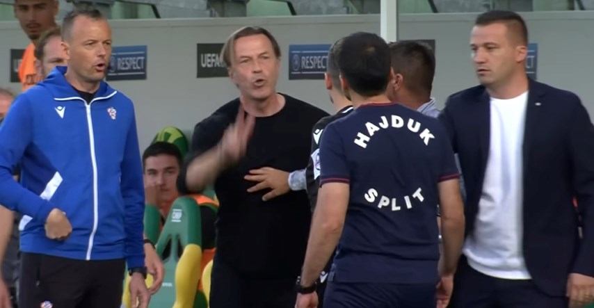 VIDEO Tramezzani se žestoko sukobio s trenerom Hajduka. Dobio je crveni karton