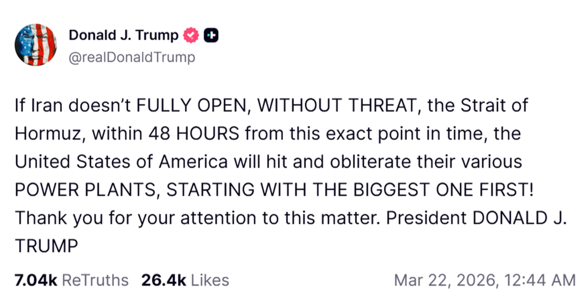 Trump dao ultimatum Iranu: "Imate 48 sati ili ću vam uništiti ELEKTRANE"