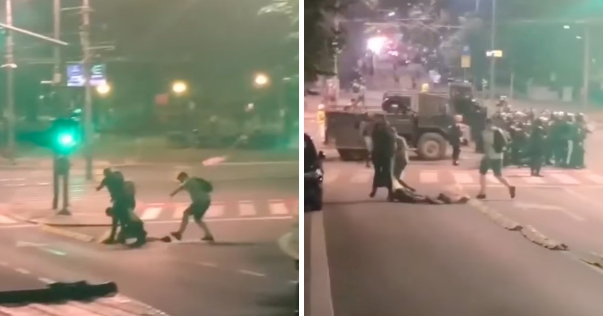 VIDEO Policajci u Beogradu vukli mladića po cesti, jedan ga udarao palicom po leđima