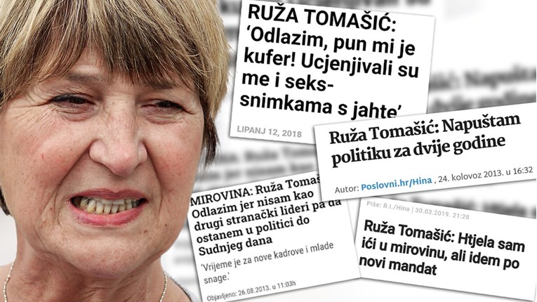 Znate li koliko je već puta Ruža Tomašić najavila odlazak iz politike?