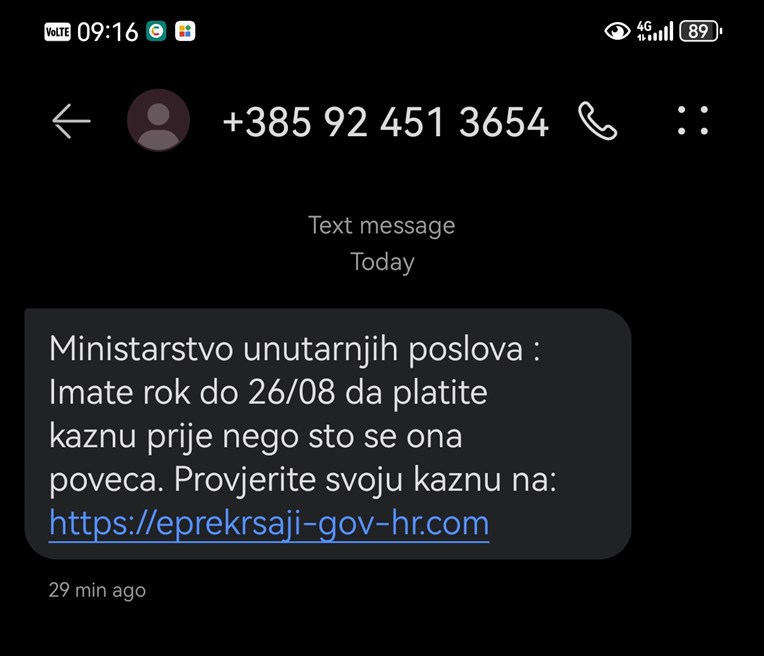 Čitateljica: Dobila sam poruku "MUP-a", tražili me da platim kaznu