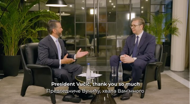 Danas izlazi novi podcast Trumpovog sina. Gost je Vučić