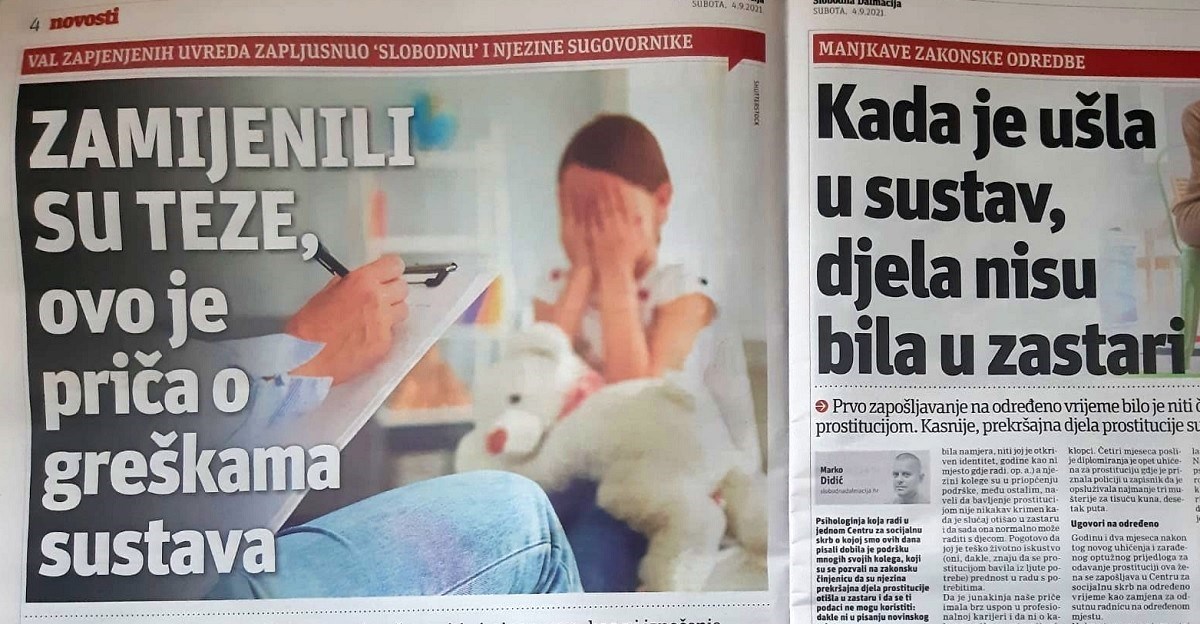 Urednica Slobodne Dalmacije se ispričala. Evo što je prije toga objavila u tisku