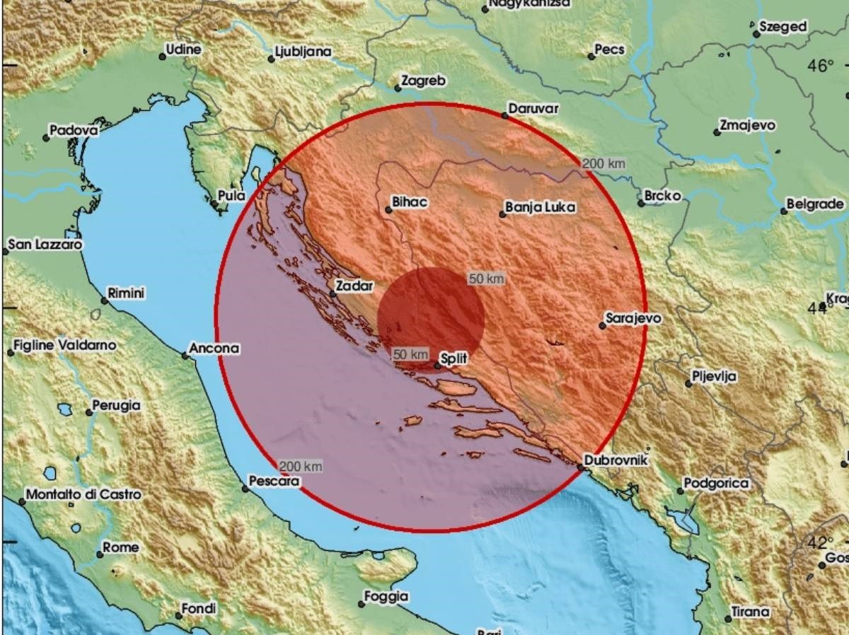 Potres magnitude 3.8 kod Splita