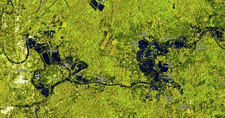Pogledajte satelitsku snimku poplave oko Karlovca
