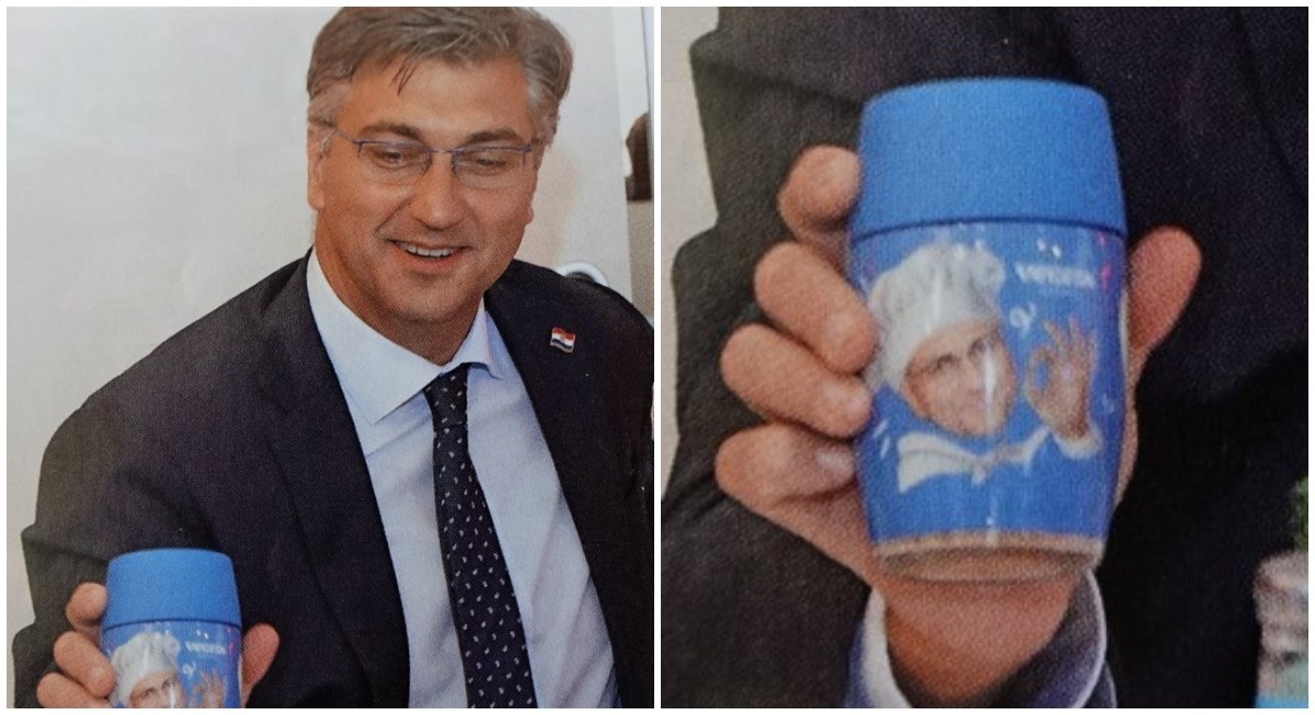 Ne, nije Photoshop. Plenković na ovoj fotki stvarno drži Vegetu sa svojim likom